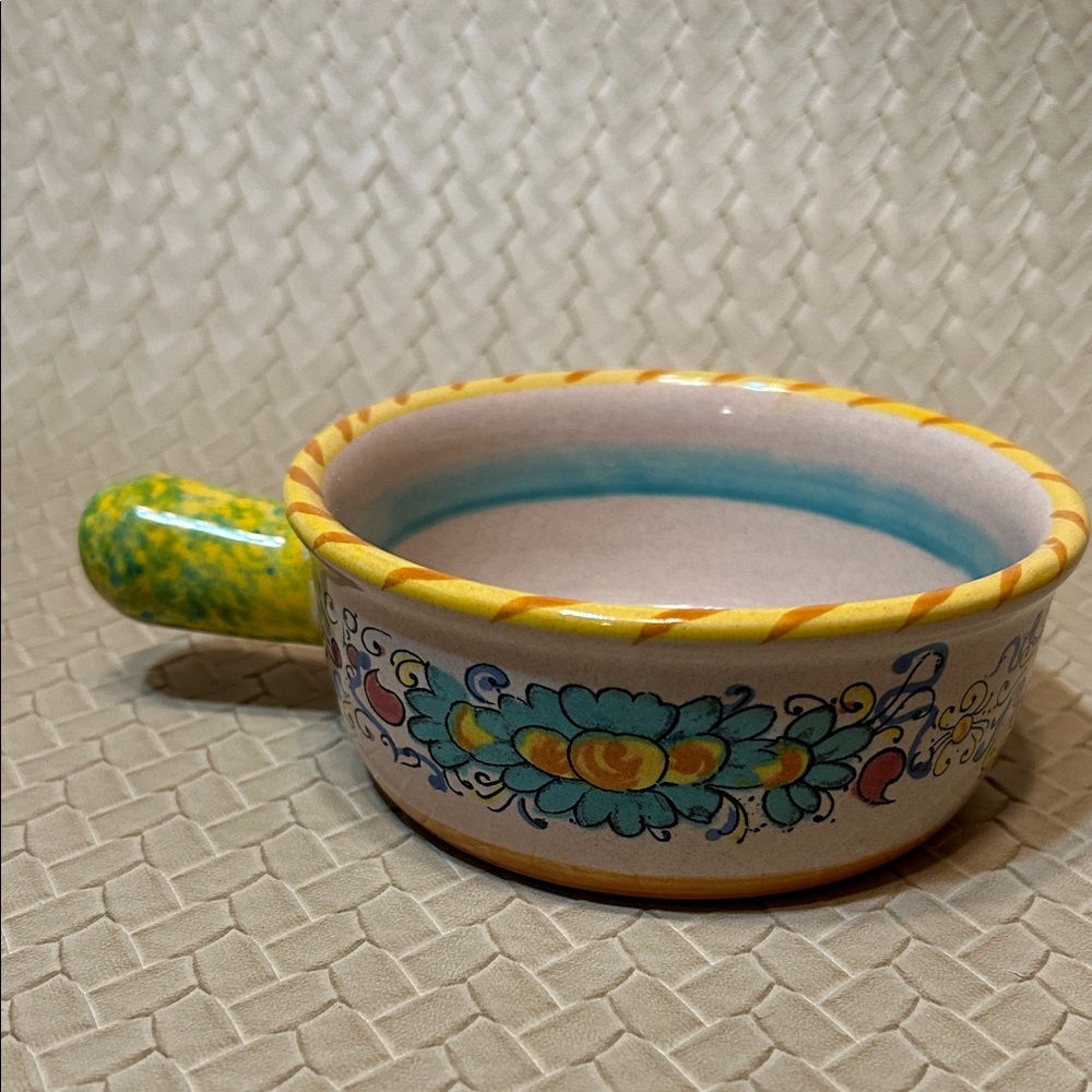 Italian Hand-Painted Terracotta Bowl Only Made in Italy